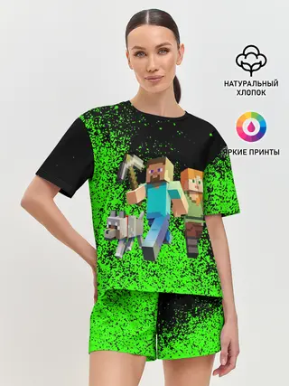 Женская пижама с шортами / minecraft