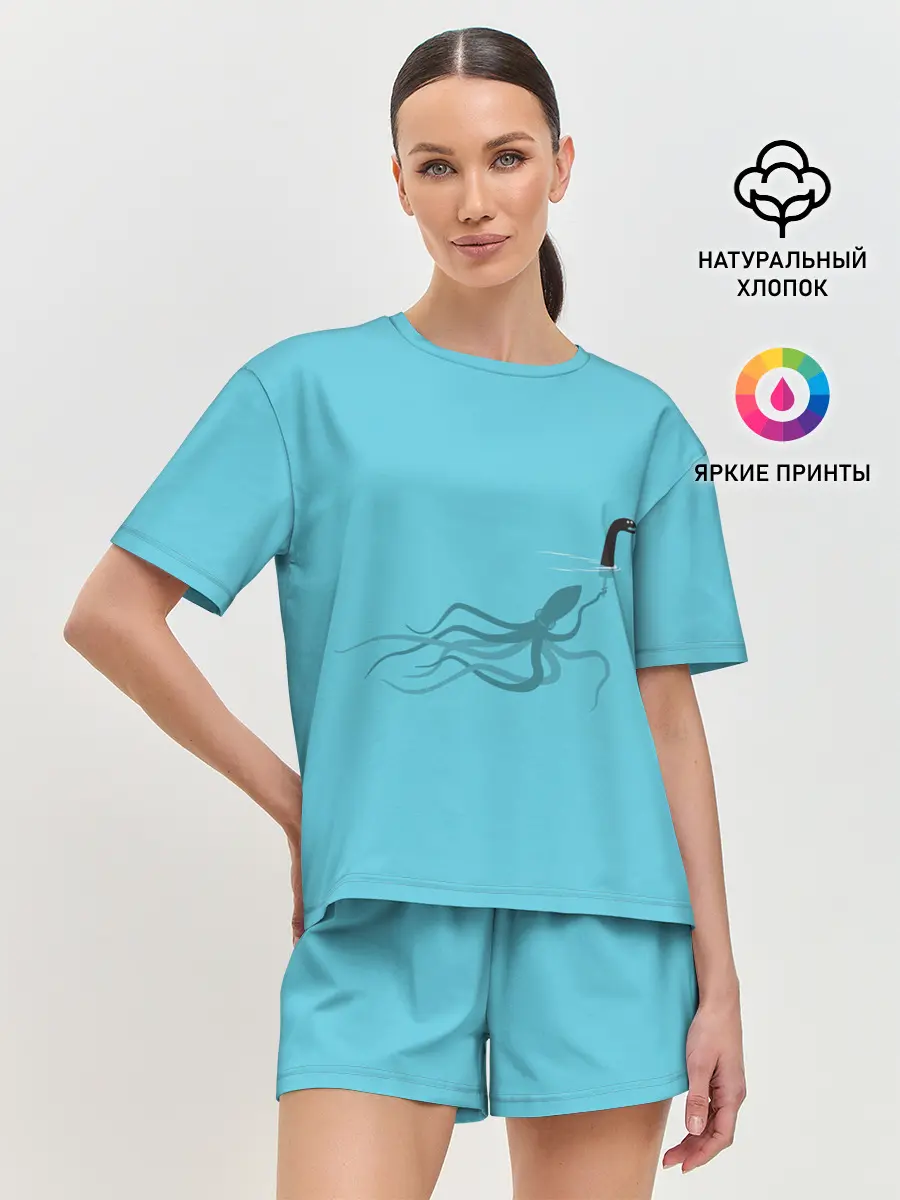 Женская пижама с шортами / Тайна Лох-несского чудовища