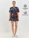 Женская пижама с шортами / Красно синие безумие