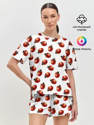 Женская пижама с шортами / Нашествие божьих коровок