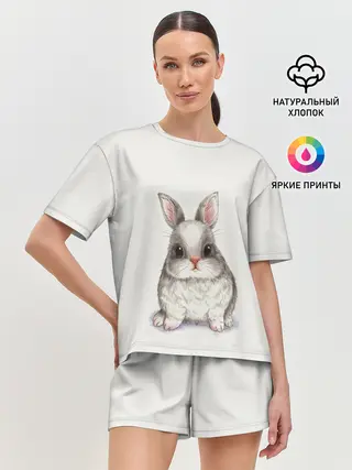 Женская пижама с шортами / зайка