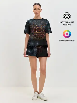 Женская пижама с шортами / сеть