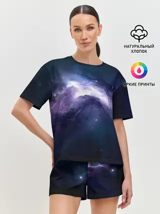 Женская пижама с шортами / Космос