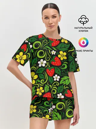 Женская пижама с шортами / Хохлома