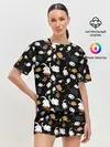 Женская пижама с шортами / Котята паттерн