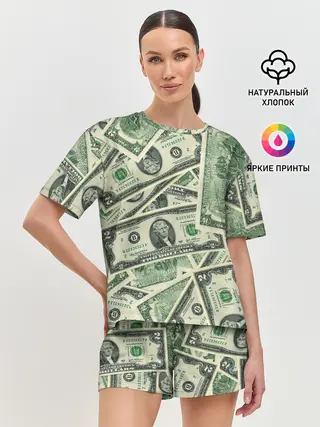 Женская пижама с шортами / Доллар