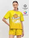 Женская пижама с шортами / желток аниме