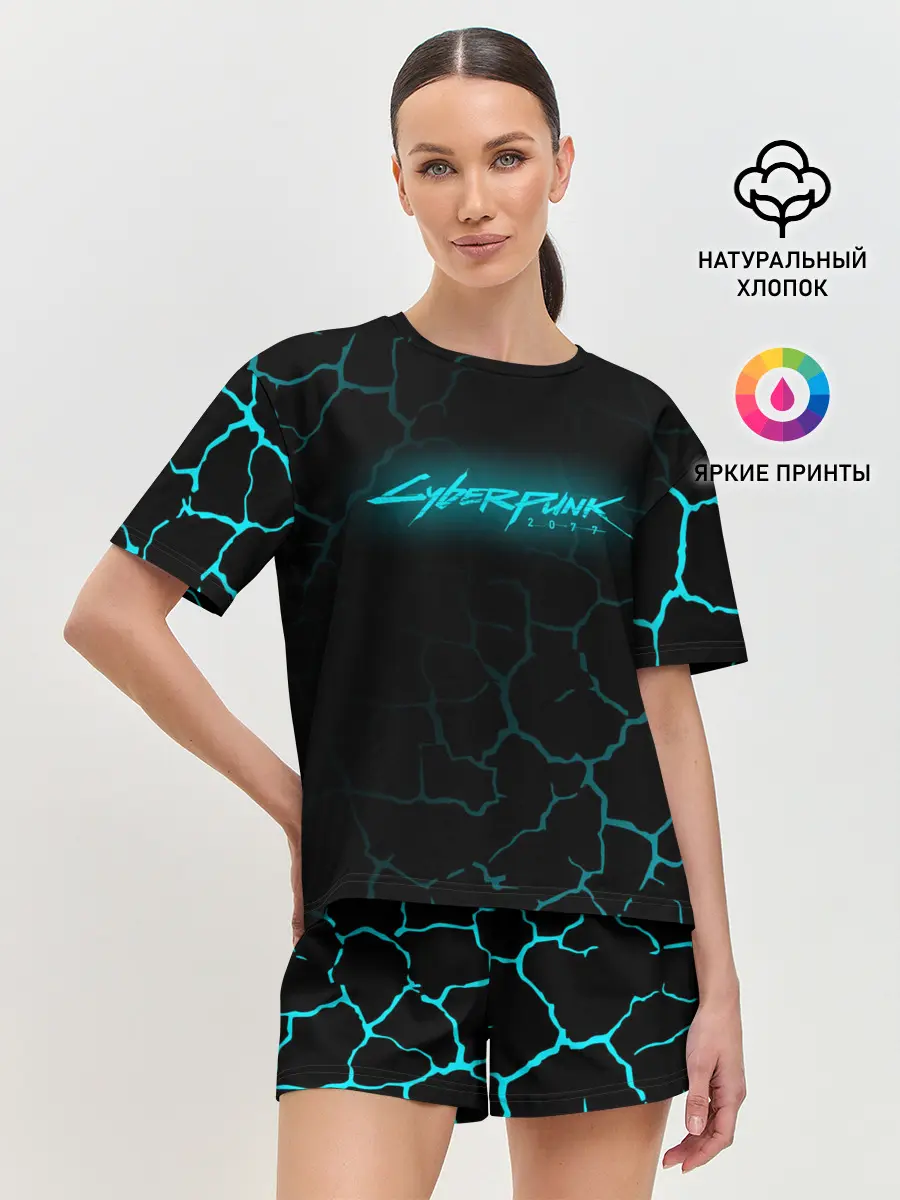 Женская пижама с шортами / CYBERPUNK 2077.