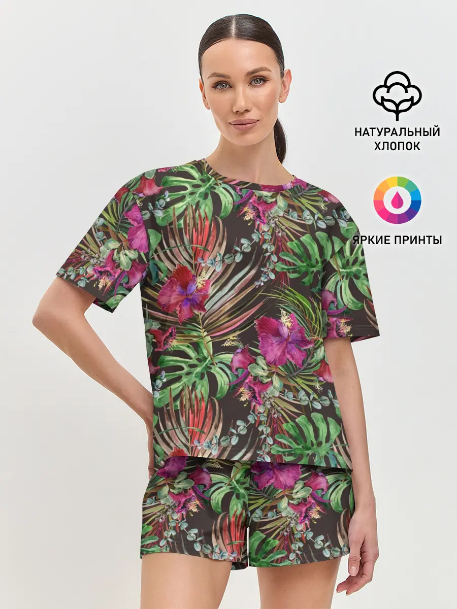 Женская пижама с шортами / Тропики
