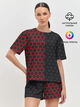 Женская пижама с шортами / НЕОНОВЫЕ СОТЫ