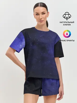 Женская пижама с шортами / Космос