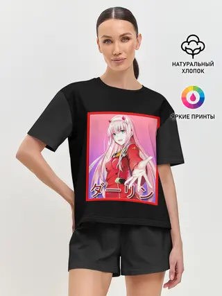 Женская пижама с шортами / Zero Two give me hand