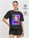 Женская пижама с шортами / Ноль Два. Неоновая Рамка