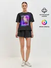 Женская пижама с шортами / Ноль Два. Неоновая Рамка