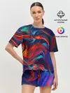 Женская пижама с шортами / Абстракция краски