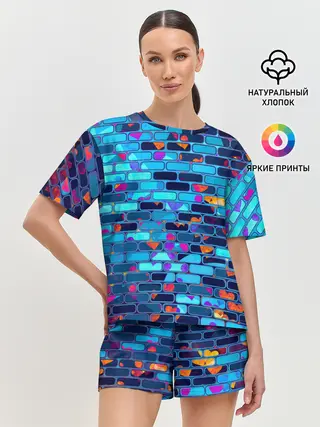 Женская пижама с шортами / Кирпичики.