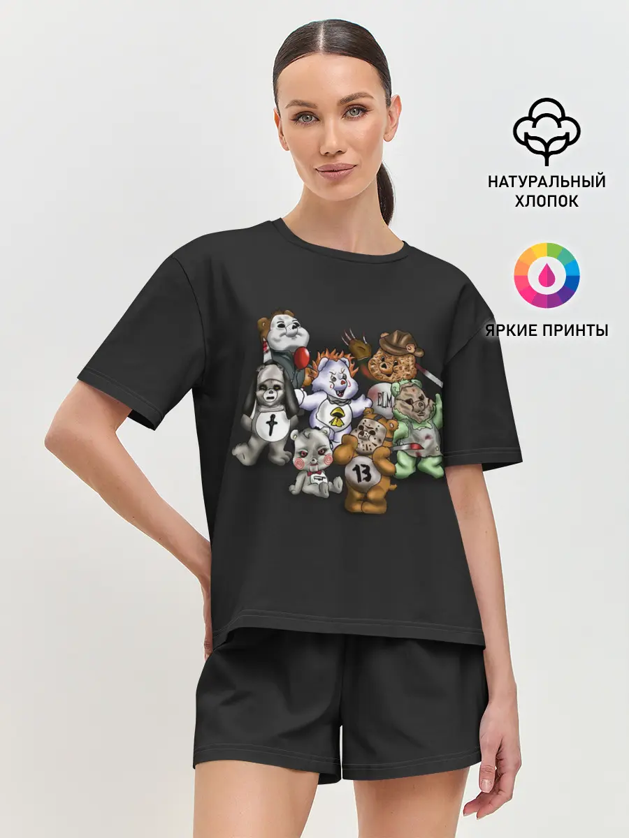 Женская пижама с шортами / Страшные Мишки