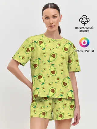 Женская пижама с шортами / Милашка авокадик
