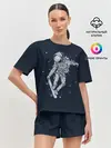 Женская пижама с шортами / Космонавт на скейте