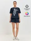 Женская пижама с шортами / Космонавт на скейте