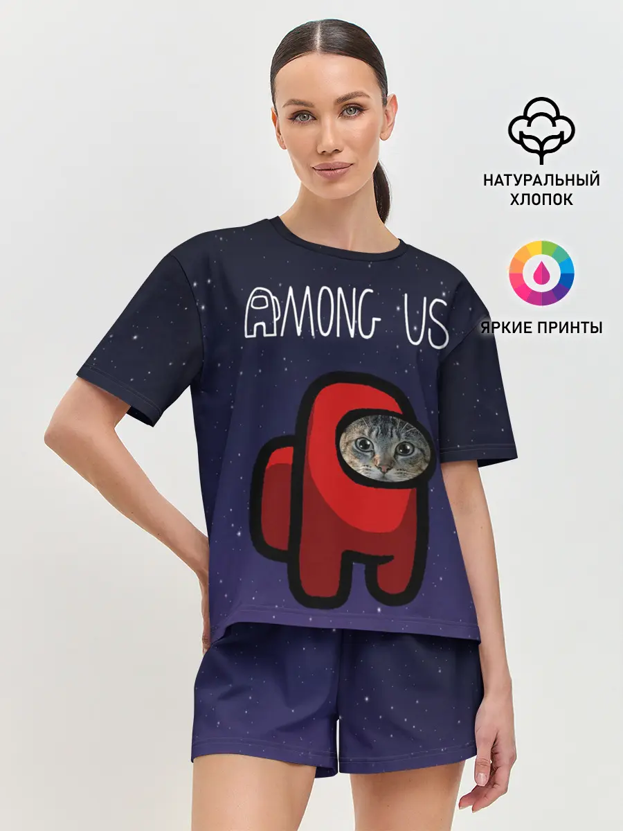 Женская пижама с шортами / Cat impostor