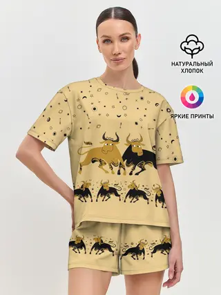 Женская пижама с шортами / год быка