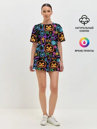 Женская пижама с шортами / Halloween
