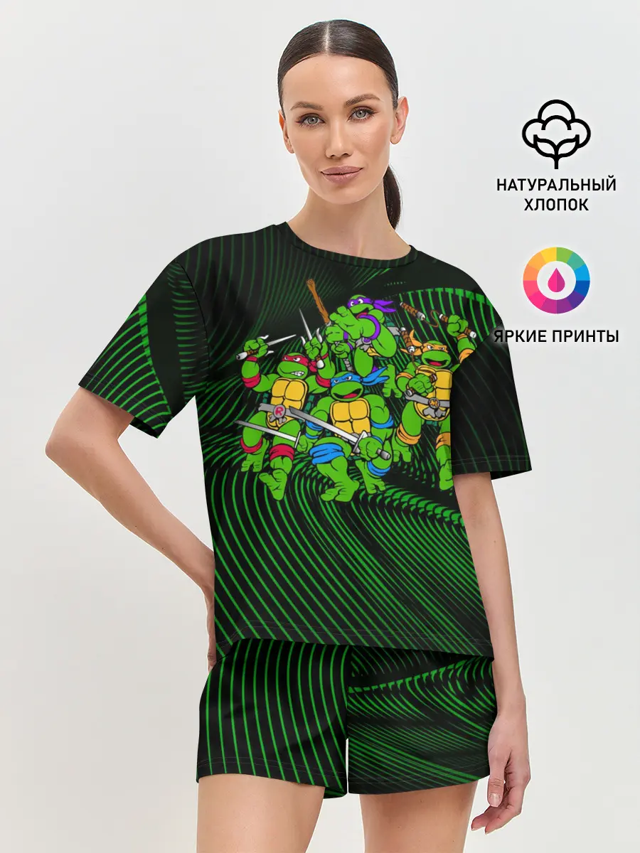 Женская пижама с шортами / Супер Ниндзя Черепашки