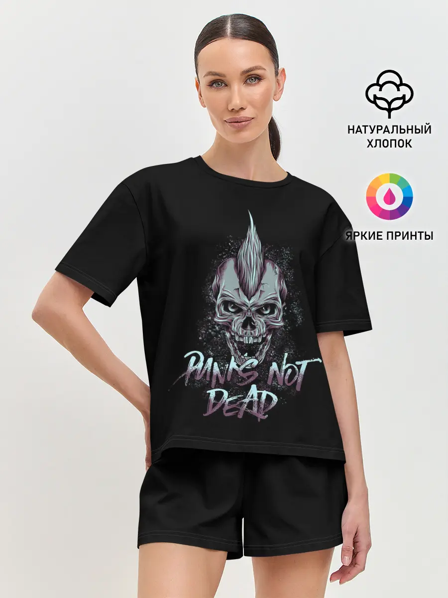 Женская пижама с шортами / PUNKS NOT DEAD