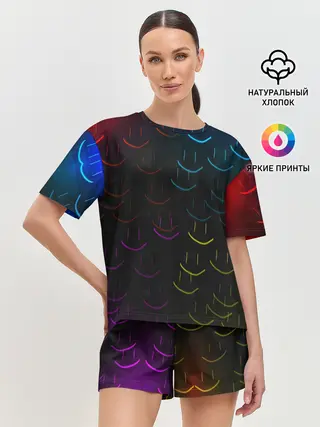 Женская пижама с шортами / Rainbow smile