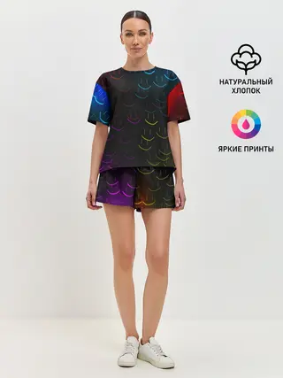 Женская пижама с шортами / Rainbow smile