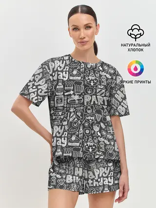Женская пижама с шортами / С днём рождения