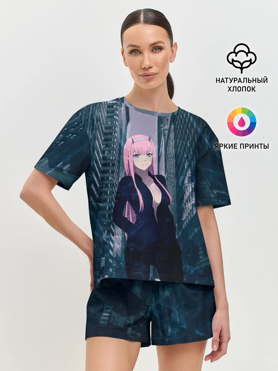 Женская пижама с шортами / Zero Two в большом городе