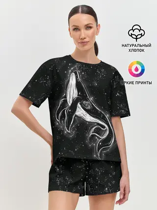 Женская пижама с шортами / Космический Кит