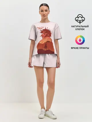 Женская пижама с шортами / Арт Кричащий титан!