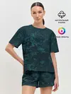 Женская пижама с шортами / ТЕКСТУРА МЕТАЛЛА