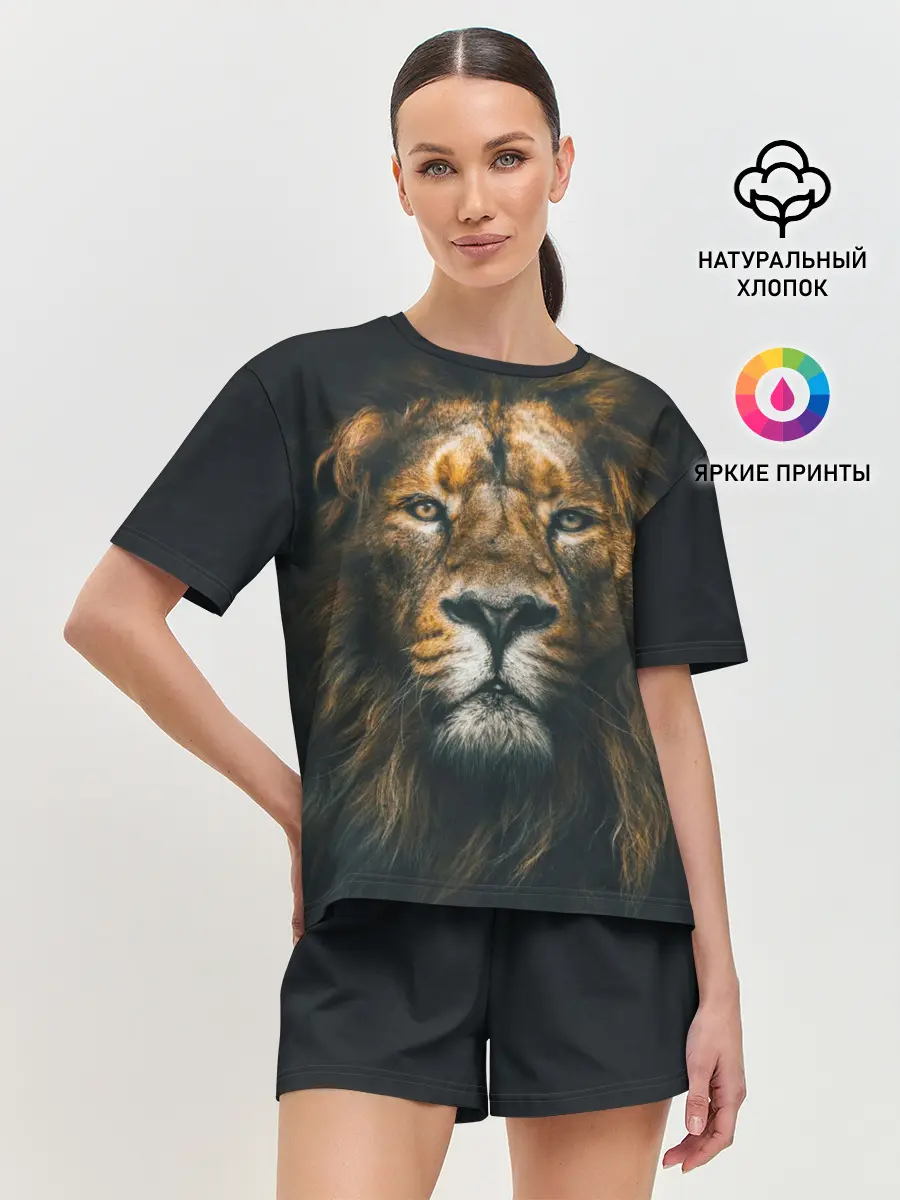 Женская пижама с шортами / Лев