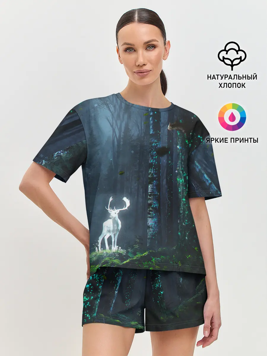 Женская пижама с шортами / Олень