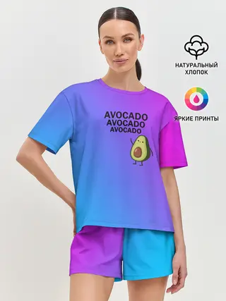 Женская пижама с шортами / Авокадо