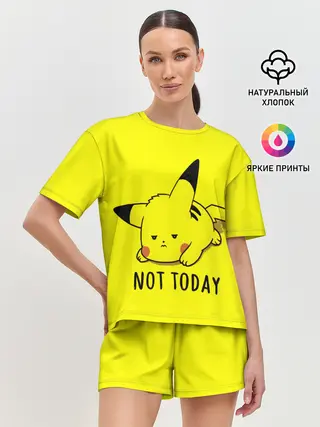 Женская пижама с шортами / Пикачу лень