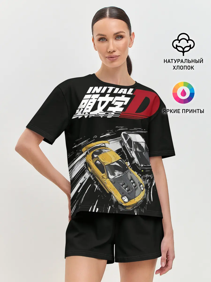 Женская пижама с шортами / Initial D две машины