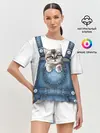 Женская пижама с шортами / КОТЕНОК В КАРМАНЕ