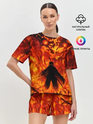 Женская пижама с шортами / Клинок, рассекающий демонов