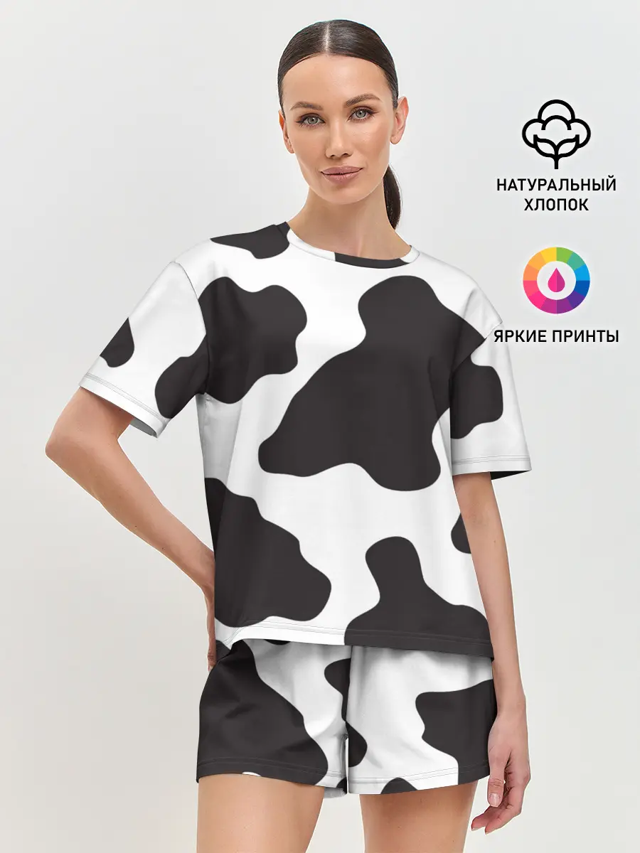 Женская пижама с шортами / корова