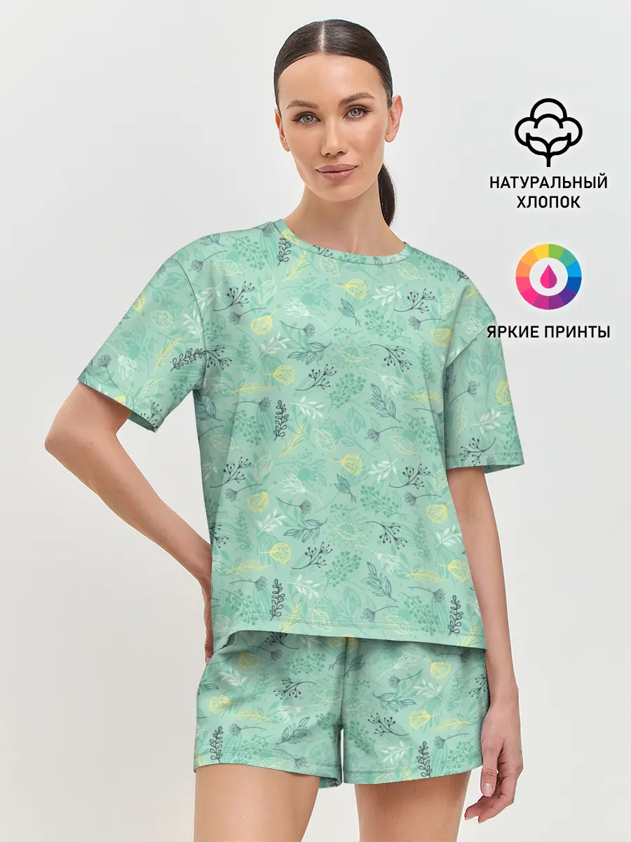 Женская пижама с шортами / Гербарий