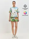 Женская пижама с шортами / Summer акварель