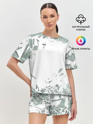 Женская пижама с шортами / разбитое стекло