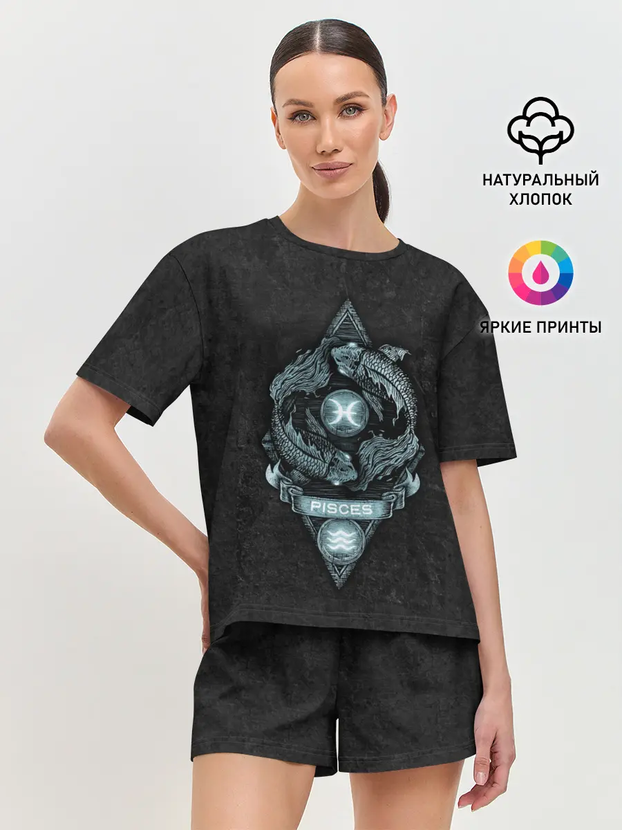 Женская пижама с шортами / РЫБЫ