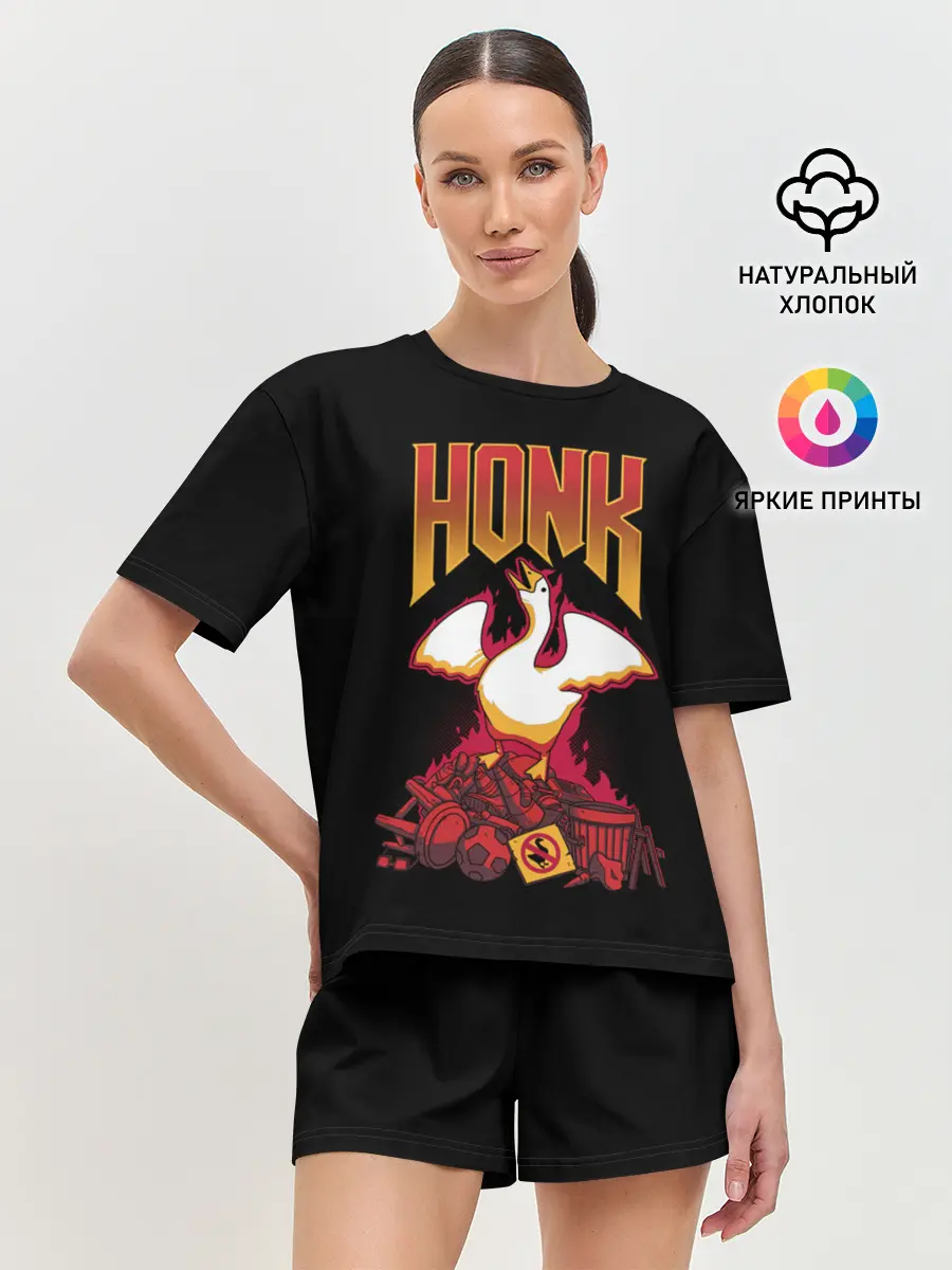 Женская пижама с шортами / HONK Goose