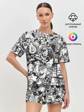 Женская пижама с шортами / Граффити
